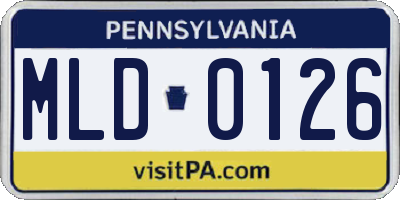 PA license plate MLD0126