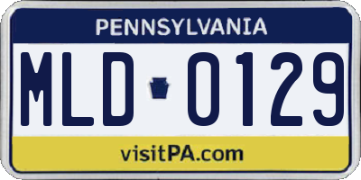PA license plate MLD0129