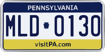 PA license plate MLD0130