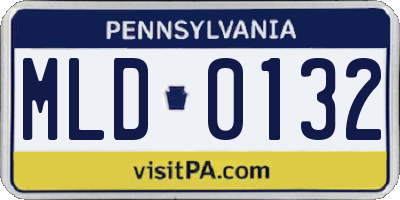 PA license plate MLD0132