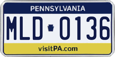 PA license plate MLD0136