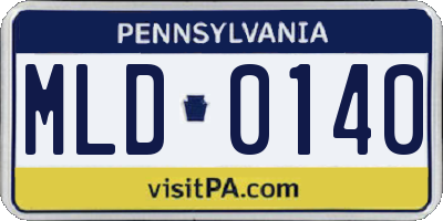 PA license plate MLD0140
