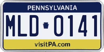 PA license plate MLD0141