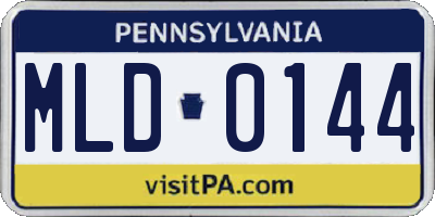 PA license plate MLD0144