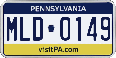 PA license plate MLD0149