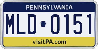 PA license plate MLD0151