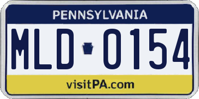 PA license plate MLD0154