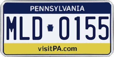 PA license plate MLD0155