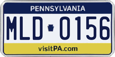 PA license plate MLD0156