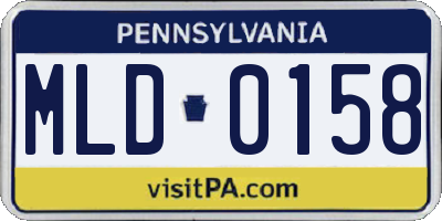 PA license plate MLD0158