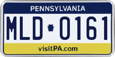 PA license plate MLD0161