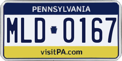 PA license plate MLD0167