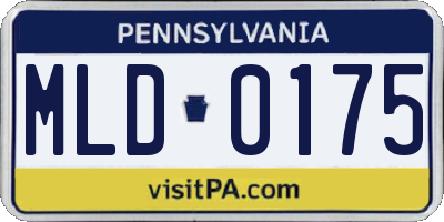 PA license plate MLD0175