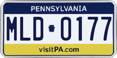 PA license plate MLD0177