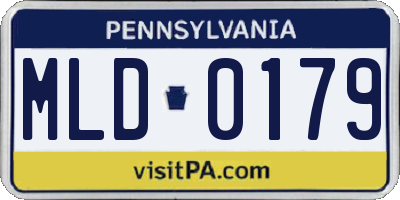 PA license plate MLD0179