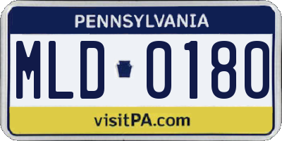 PA license plate MLD0180