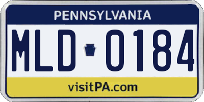 PA license plate MLD0184