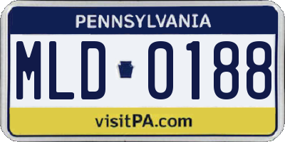 PA license plate MLD0188