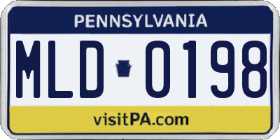 PA license plate MLD0198