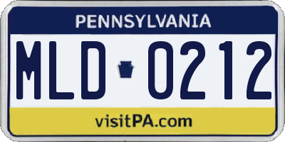 PA license plate MLD0212
