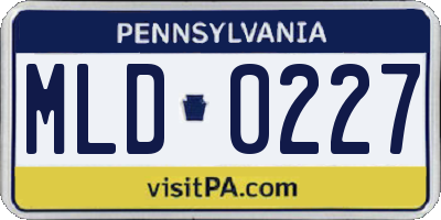 PA license plate MLD0227