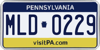 PA license plate MLD0229