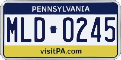 PA license plate MLD0245