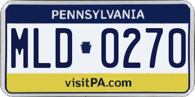 PA license plate MLD0270