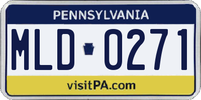 PA license plate MLD0271