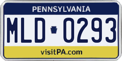 PA license plate MLD0293