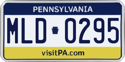 PA license plate MLD0295