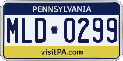PA license plate MLD0299