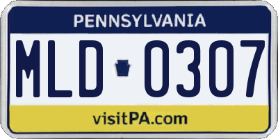 PA license plate MLD0307