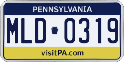 PA license plate MLD0319