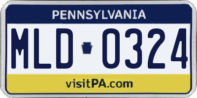 PA license plate MLD0324