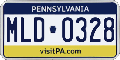 PA license plate MLD0328