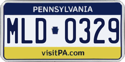 PA license plate MLD0329