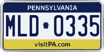 PA license plate MLD0335