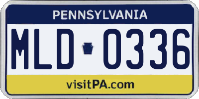 PA license plate MLD0336