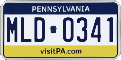 PA license plate MLD0341