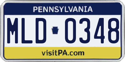 PA license plate MLD0348