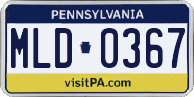PA license plate MLD0367