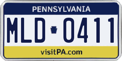 PA license plate MLD0411