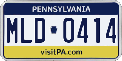 PA license plate MLD0414