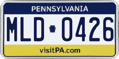 PA license plate MLD0426