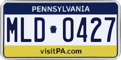 PA license plate MLD0427