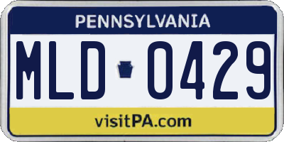 PA license plate MLD0429