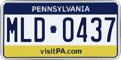 PA license plate MLD0437