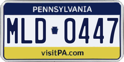 PA license plate MLD0447