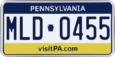 PA license plate MLD0455